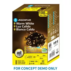 Solarny Łańcuch Świetlny LED 500 Lampek 50m Ciepła Biel 8 Trybów - 8433325221331