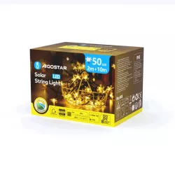 Solarny Łańcuch Świetlny LED Płatki Śniegu i Gwiazdki 10m - 8433325300999