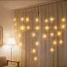 Lampki Łańcuchowe LED Sople 200 Diod 0,6m Ciepłe Migające IP44 - 8433325352646