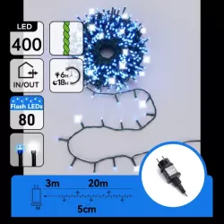 Lampki Choinkowe LED Niebieskie 400 Diod 20m Timer IP44 - 8433325228156