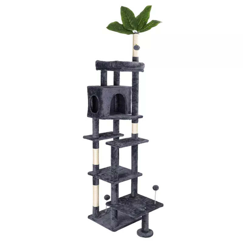 Drapak-drzewko dla kota z domkiem i platformami, wys. 190cm - 8719138148882