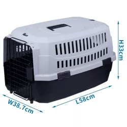 Transporter dla psa i kota M, 58x38,7x33cm, czarno-szary - 8719138025749