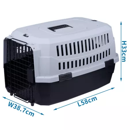 Transporter dla psa i kota M, 58x38,7x33cm, czarno-szary - 8719138025749
