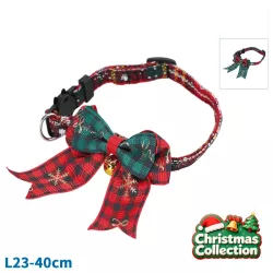 Obroża świąteczna dla psa i kota z muszką, L23-40cm - 8719138144662