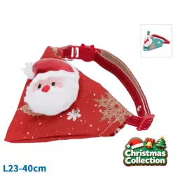 Bandana świąteczna dla psa i kota z Mikołajem, L23-40cm - 8719138144655