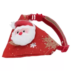 Bandana świąteczna dla psa i kota z Mikołajem, L23-40cm - 8719138144655