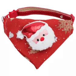 Bandana świąteczna dla psa i kota z Mikołajem, L23-40cm - 8719138144655
