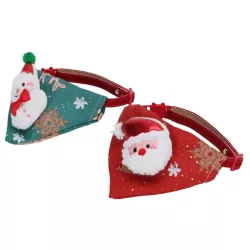 Bandana świąteczna dla psa i kota z Mikołajem, L23-40cm - 8719138144655