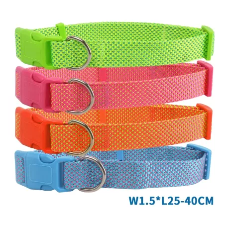 Obroża dla psa, imitacja nylonu, kropkowana, rozmiar M - 8719138036295