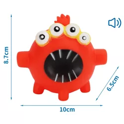 Piszcząca zabawka winylowa dla psa, Potworek Czterooki, 10cm - 8719138148165