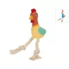 Piszcząca zabawka dla psa, kogucik ze sznurkiem, 16cm - 8719138148271