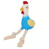 Piszcząca zabawka dla psa, kogucik ze sznurkiem, 16cm - 8719138148271