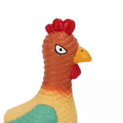 Piszcząca zabawka dla psa, kogucik ze sznurkiem, 16cm - 8719138148271