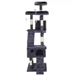 Drapak-drzewko dla kota z domkami, ciemnoszary, 170cm - 8719138148868