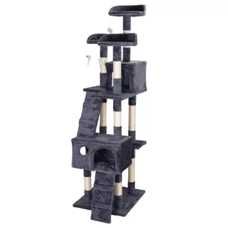 Drapak-drzewko dla kota z domkami, ciemnoszary, 170cm - 8719138148868