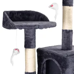 Drapak-drzewko dla kota z domkami, ciemnoszary, 170cm - 8719138148868