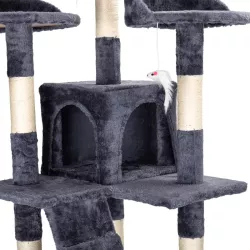 Drapak-drzewko dla kota z domkami, ciemnoszary, 170cm - 8719138148868
