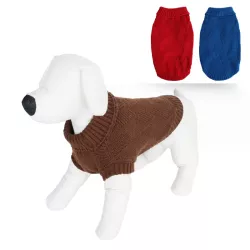 Sweter dla psa z golfem, tkana tekstura 3D, rozmiar S - 8719138141999