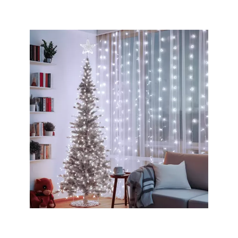 Kurtyna świetlna LED na baterie 3xAA, 156 LED - 8433325353148