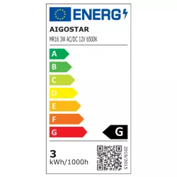 Żarówka LED MR16 3W 12V, zimna biel 6500K, 250lm, zamiennik 25W - 8433325175986