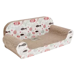 Kartonowy drapak dla kota - sofa, z kocimiętką - 8719138026470