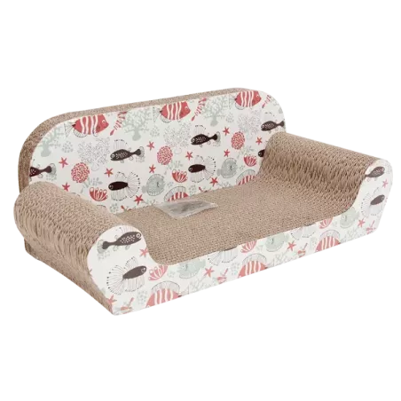 Kartonowy drapak dla kota - sofa, z kocimiętką - 8719138026470