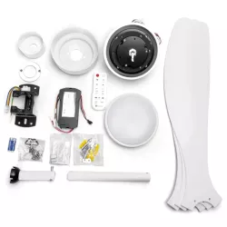 Wentylator sufitowy z oświetleniem LED 52 cale 3 łopatki biały - 8433325409074
