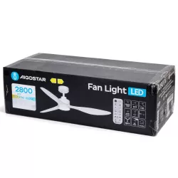 Wentylator sufitowy z oświetleniem LED 52 cale 3 łopatki biały - 8433325409074