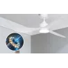 Wentylator sufitowy z oświetleniem LED 52 cale 3 łopatki biały - 8433325409074