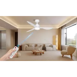 Wentylator sufitowy z oświetleniem LED 52 cale 3 łopatki biały - 8433325409074