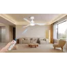 Wentylator sufitowy z oświetleniem LED 52 cale 3 łopatki biały - 8433325409074