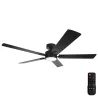 Wentylator sufitowy z oświetleniem LED 52 cale 5 łopatek czarny - 8433325409081