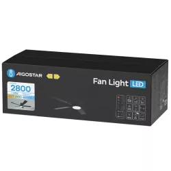 Wentylator sufitowy z oświetleniem LED 52 cale 5 łopatek czarny - 8433325409081