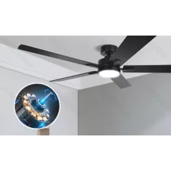 Wentylator sufitowy z oświetleniem LED 52 cale 5 łopatek czarny - 8433325409081