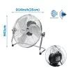 Wentylator podłogowy przemysłowy 14 cali 3 łopatki chrom 60W - 8433325199470