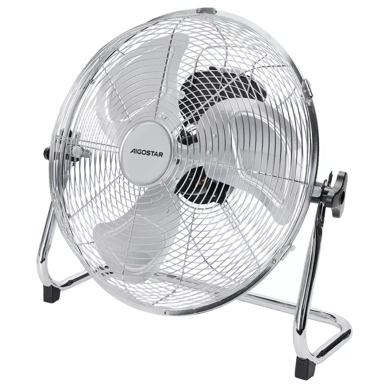 Wentylator podłogowy przemysłowy 14 cali 3 łopatki chrom 60W - 8433325199470