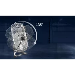 Wentylator podłogowy przemysłowy 14 cali 3 łopatki chrom 60W - 8433325199470