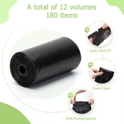 180 worków na psie odchody dwanaście rolek po 15 sztuk rozmiar 23*32cm - 8719138034635