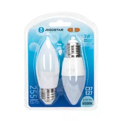 LED C37 E27 3W 2 szt. - 8433325183790