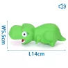 Piszcząca zabawka w kształcie dinozaura dla psa, zielona, 14cm - 8719138056491