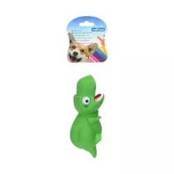 Piszcząca zabawka w kształcie dinozaura dla psa, zielona, 14cm - 8719138056491