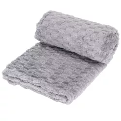 Koc polarowy dla zwierząt 75x75cm Szary/Beżowy - 8719138142965