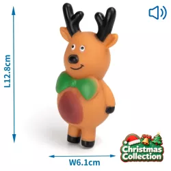Piszcząca zabawka w kształcie renifera dla psa, świąteczna, 12,8cm - 8719138212972