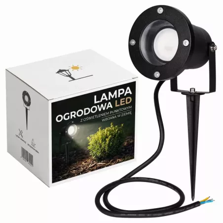 Lampa Ogrodowa Reflektor Wbijany GU10 Do Ogrodu z przewodem IP65-5903002033708
