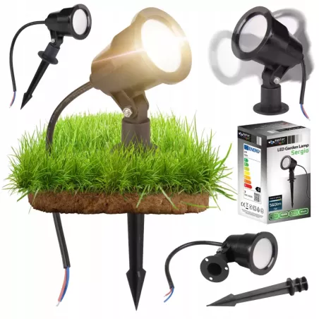 Reflektor ogrodowy LED lampka lampa wbijana do ogrodu SERGIO 7W IP65 4000K-5904703006244