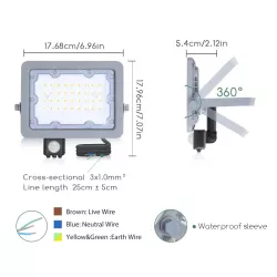 LED Światło strumieniowe z ultracienką soczewką  z czujnikiem 30W - 8433325213862