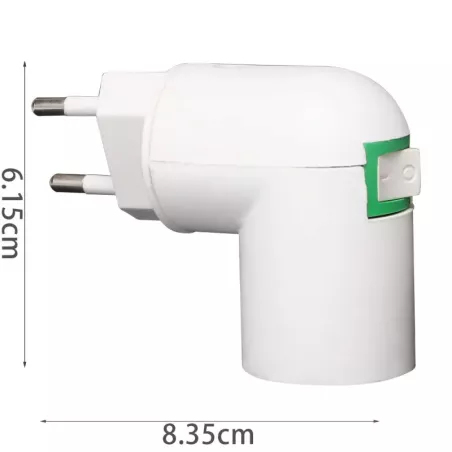 Adapter-przejściówka do żarówki PP na E14 z przełącznikiem - 8433325214326