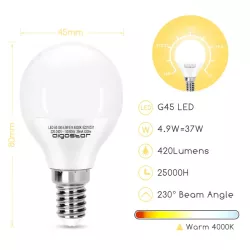 LED G45 E14 4.9W - 8433325214784