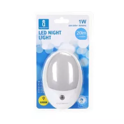 Lampka nocna LED biała ciepła wtykana do gniazdka z czujnikiem nocy - 8433325216429