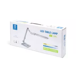 Lampa Stołowa LED Ściemnialna Srebrna 9W 3000-6500K - 8433325217556